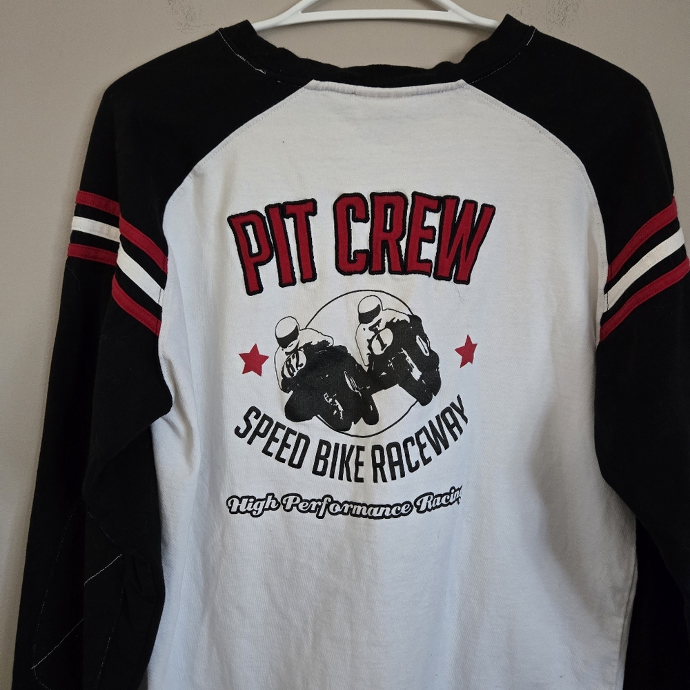 5 for $25 Vintage 725 Originals Pit Crew Racing Track Shirt Men Large Top Raglan